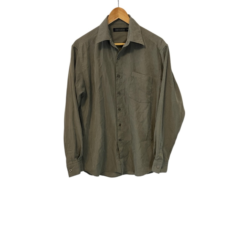 Men's BRITCHES Collared Striped Casual Button Down Shirt M